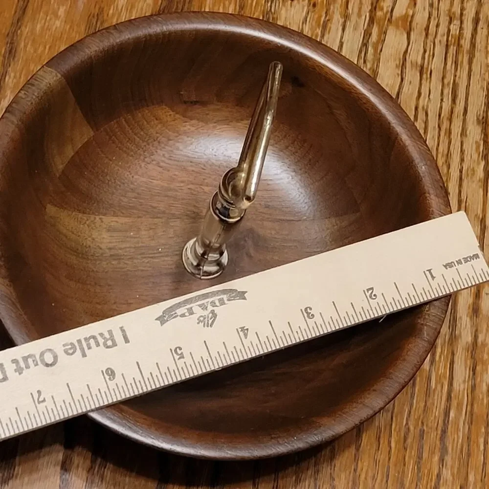 Vintage J B Deere Cedarcraft Walnut And Brass Serving Bown Nuts Catch All